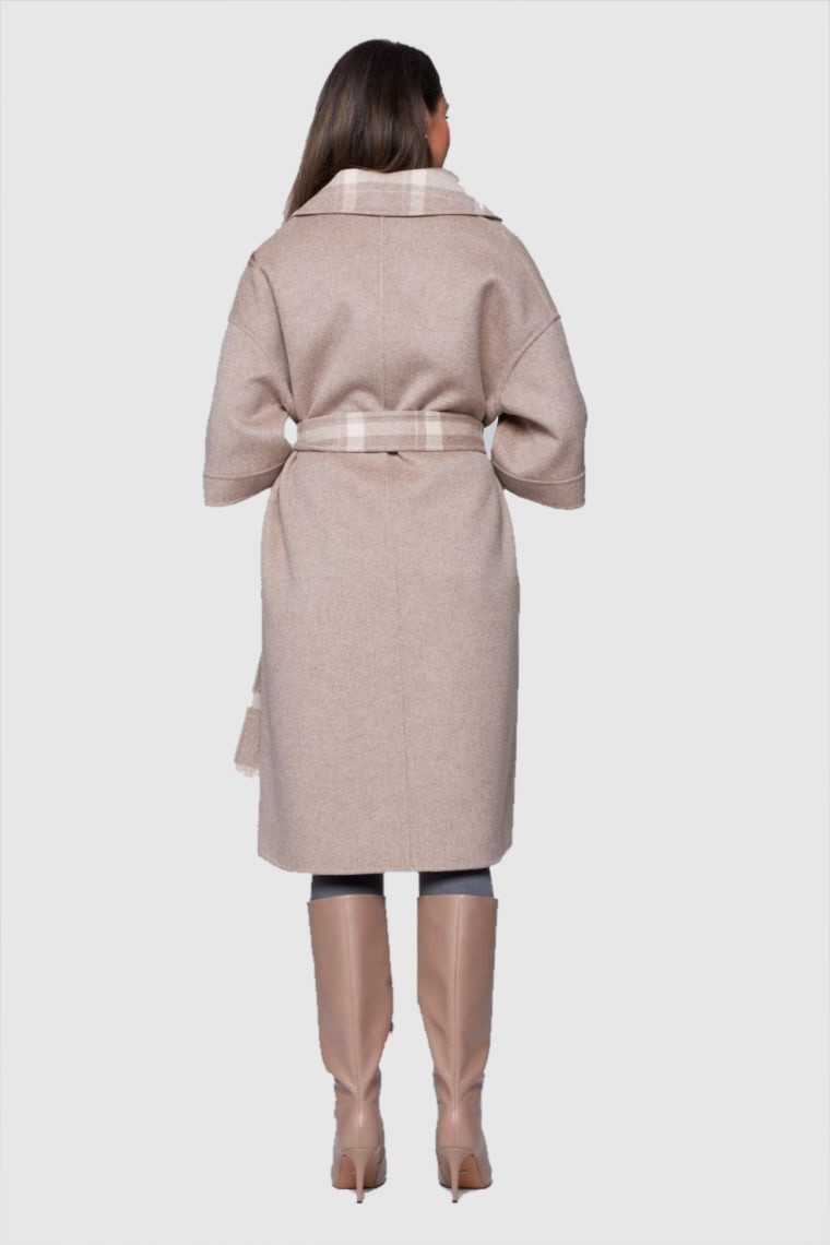 DIEGO M Płaszcz damaski w kolorze taupe