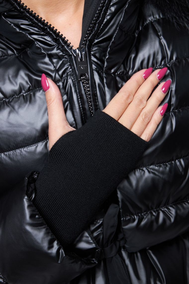 DIEGO M Puchowa kurtka damska z odpinanym kapturem