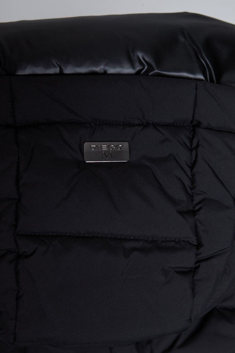 DIEGO M Długi płaszcz puchowy z kapturem
