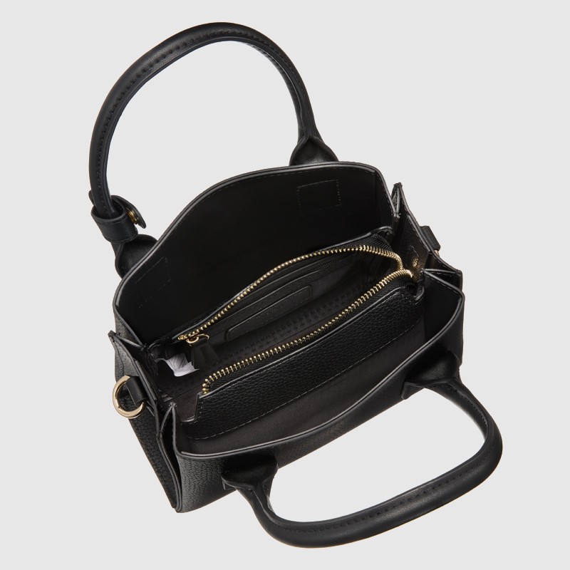 VALENTINO Czarna torebka o teksturze skóry seychelles shopping