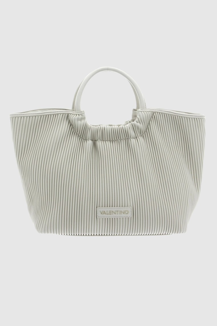 VALENTINO Кремовий плісирований річковий шоппер з мішечком