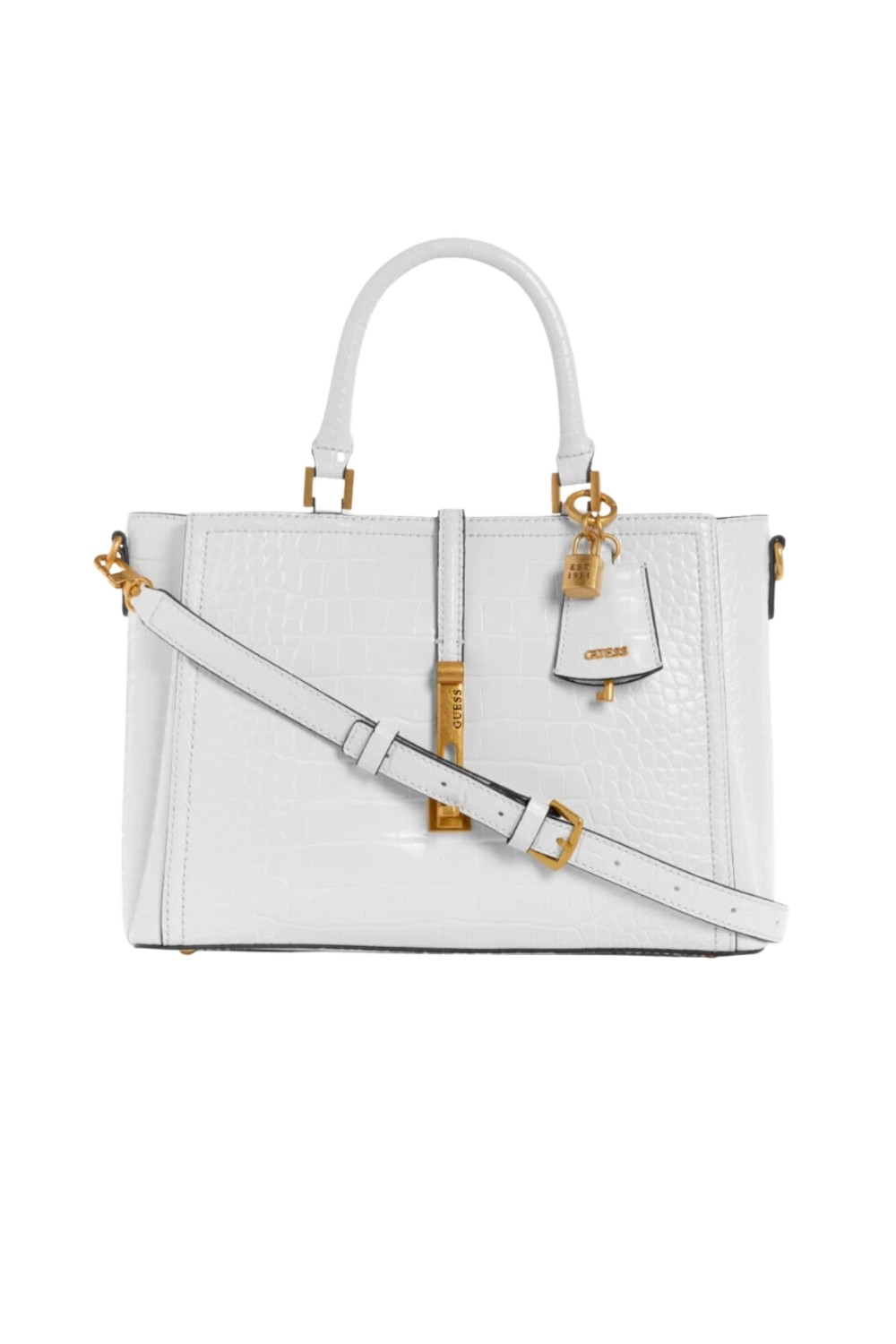 GUESS White James shopper bag