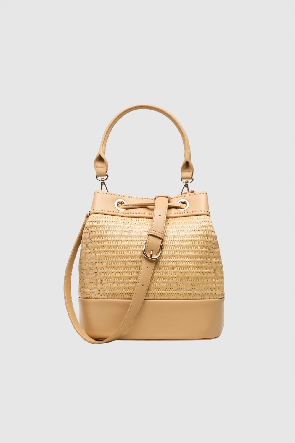 VALENTINO Beżowa torebka Float Bucket Bag