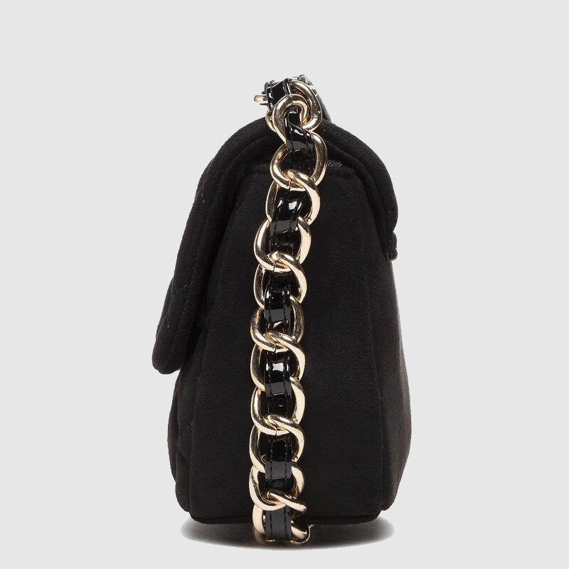 VALENTINO Czarna pikowana torebka soia