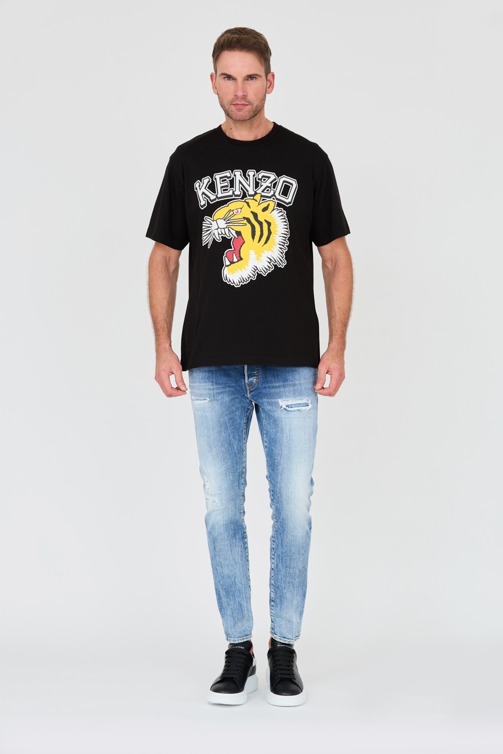 KENZO Czarny t-shirt Tiger Varsity Jungl