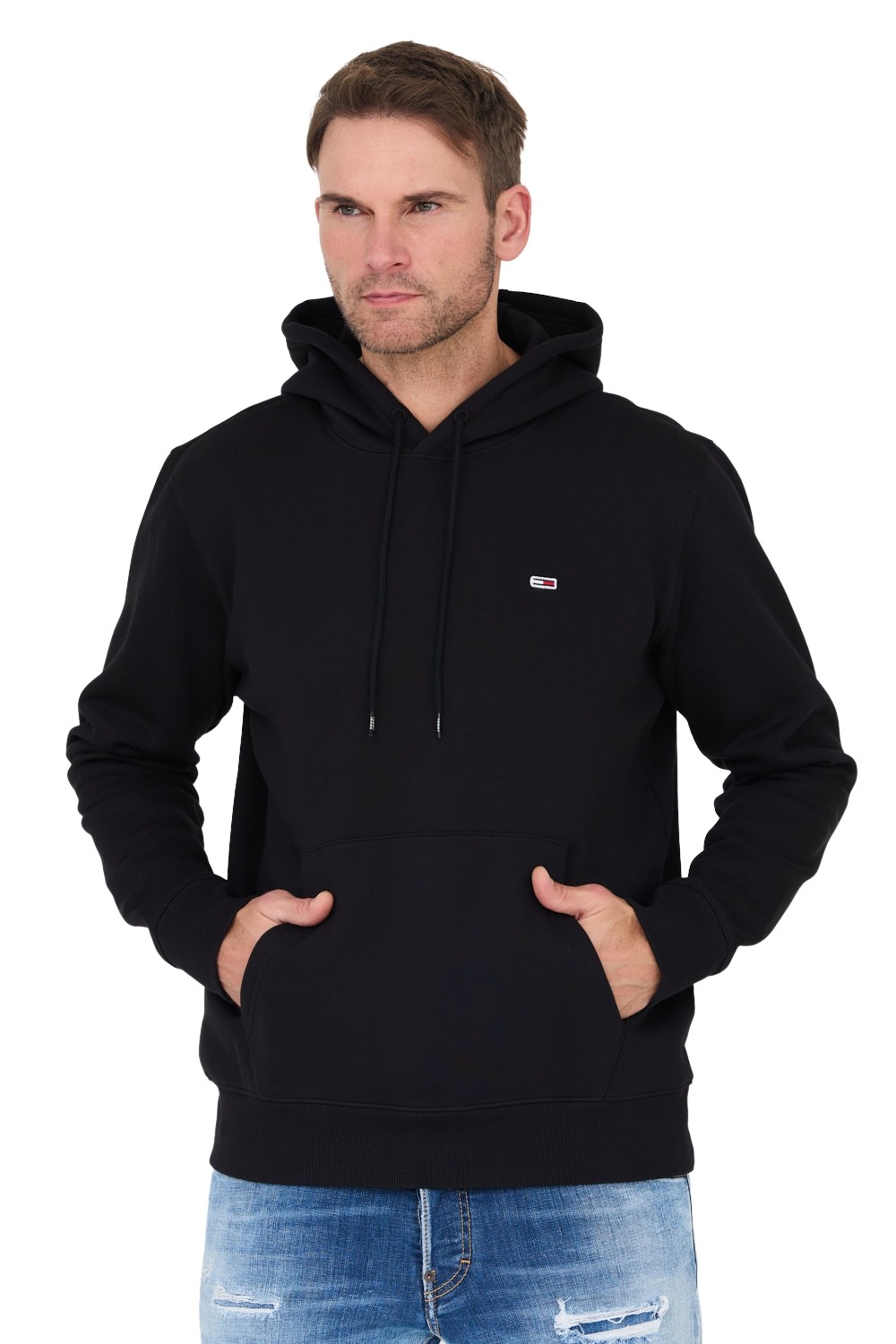 TOMMY JEANS Czarna bluza z kapturem