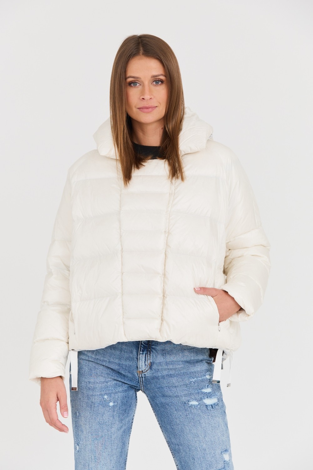 DIEGO M Biała kurtka