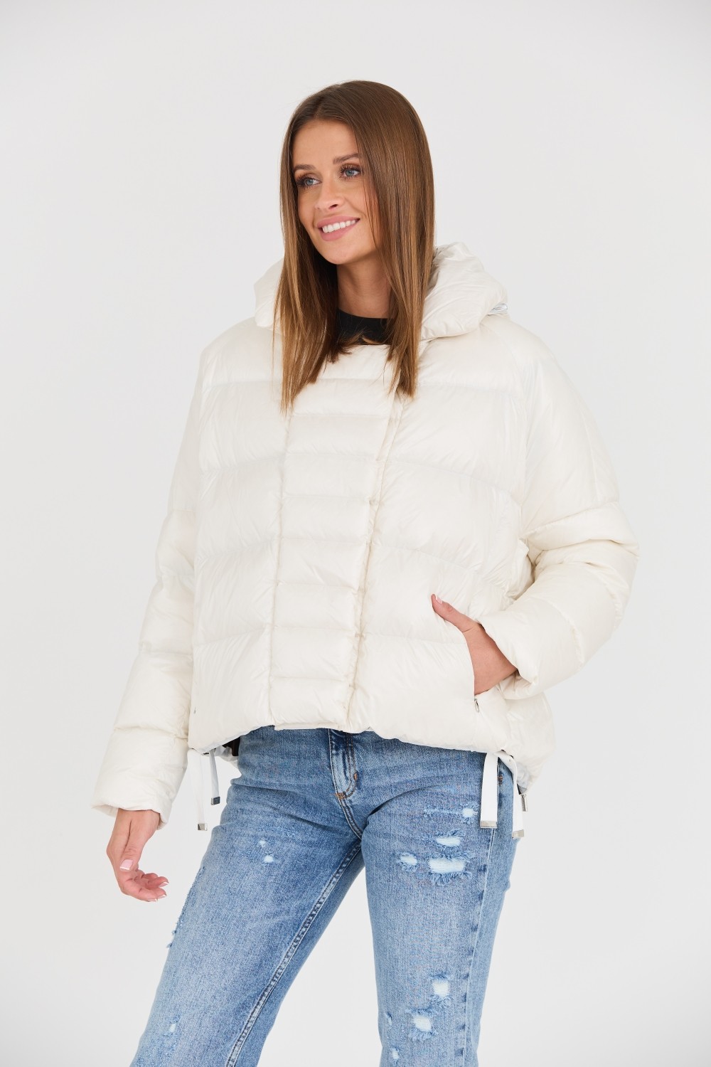 DIEGO M Biała kurtka