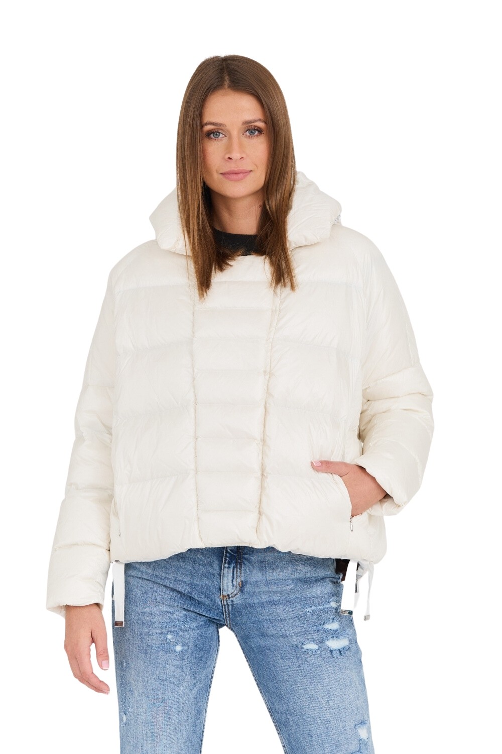 DIEGO M Biała kurtka