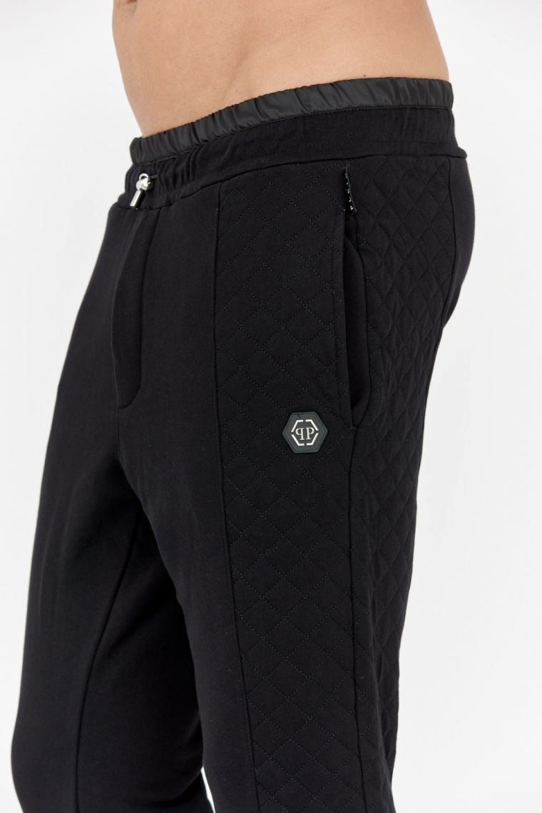 PHILIPP PLEIN Czarny pikowany dres męski