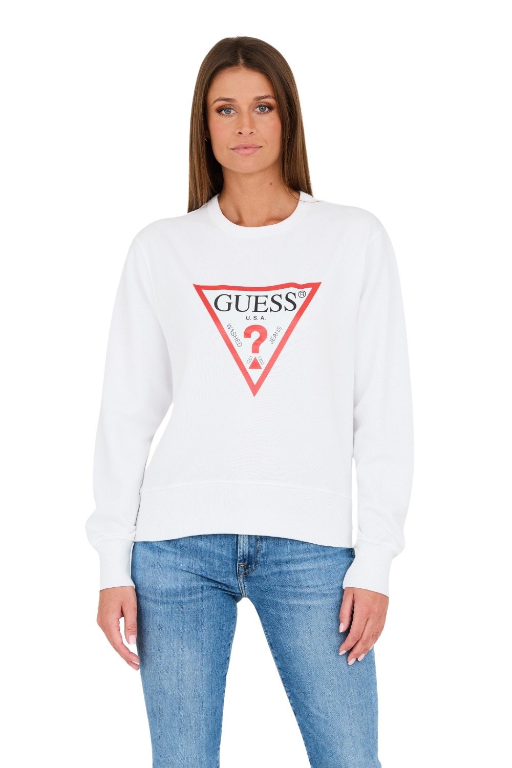 GUESS Biała bluza Original Fleece
