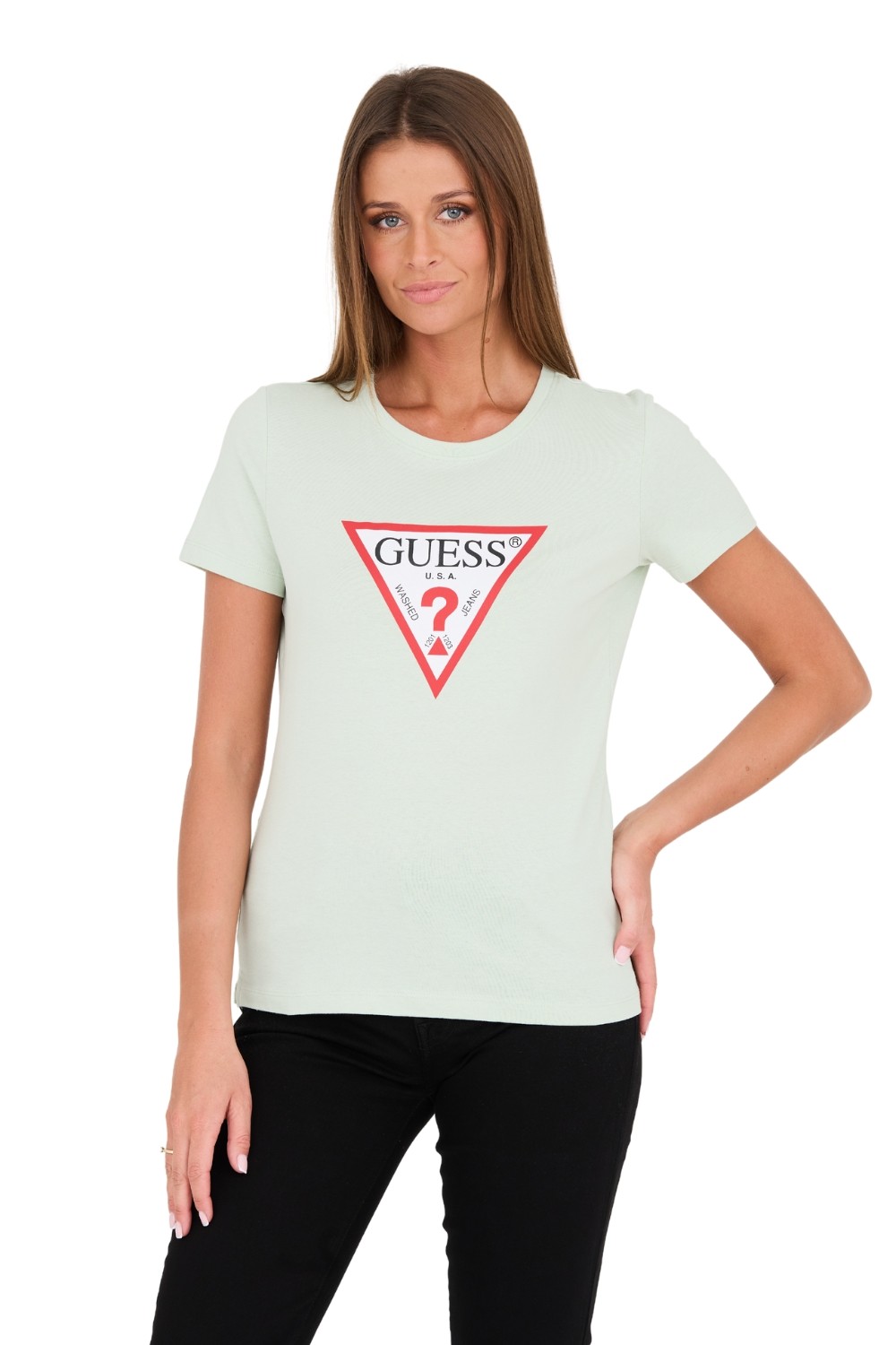 GUESS Zielony t-shirt Original Tee
