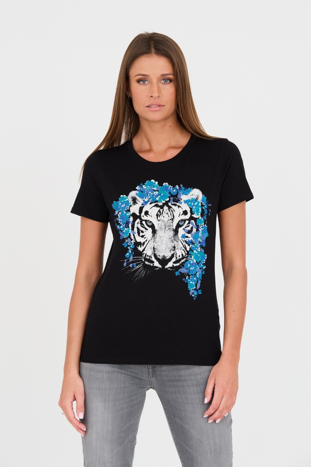 GUESS Czarny t-shirt z printem