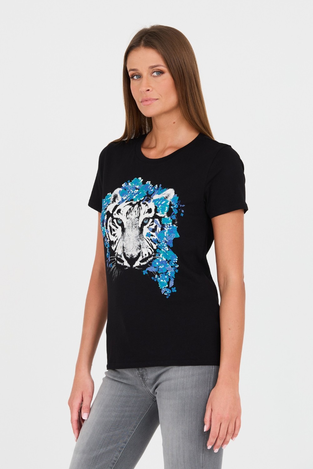 GUESS Czarny t-shirt z printem