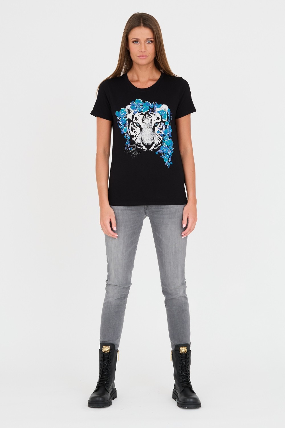 GUESS Czarny t-shirt z printem