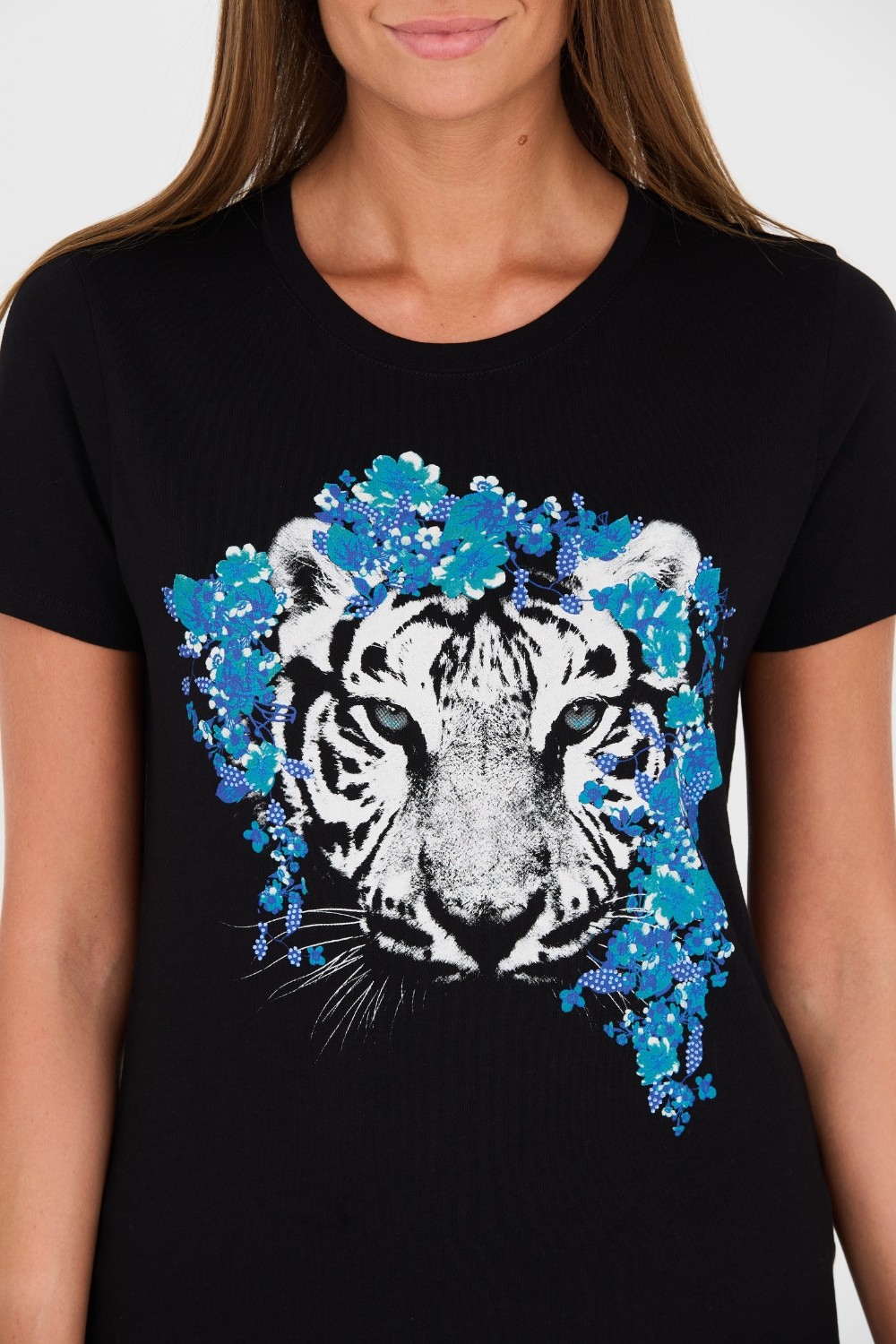 GUESS Czarny t-shirt z printem