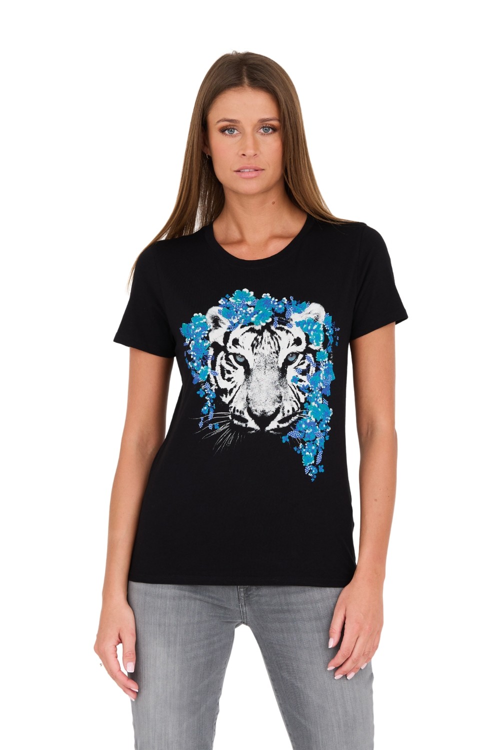 GUESS Czarny t-shirt z printem