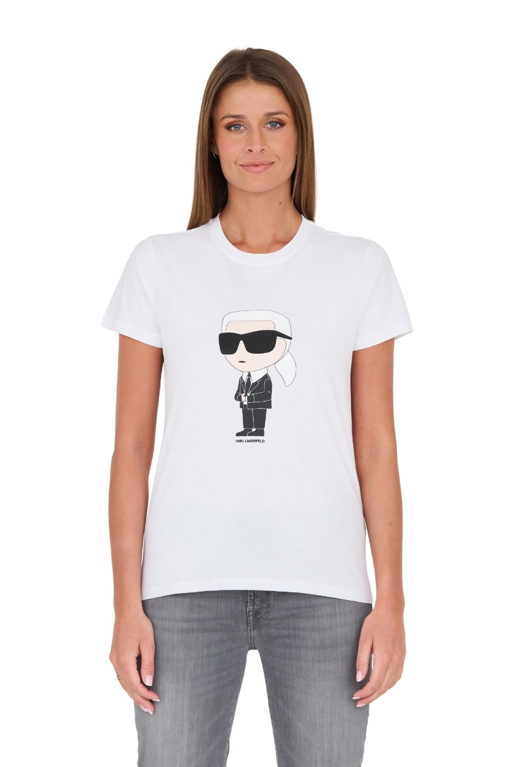 KARL LAGERFELD Biały t-shirt Karl