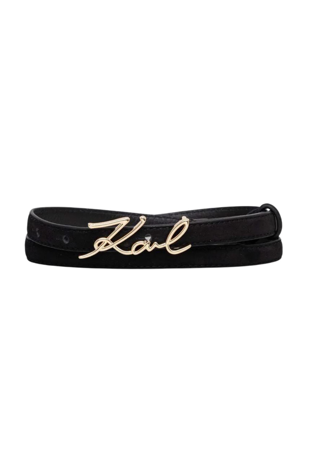 KARL LAGERFELD Black leather belt K/signature