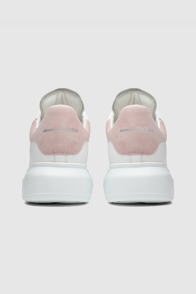 ALEXANDER MCQUEEN Białe sneakersy damskie z różowym napiętkiem
