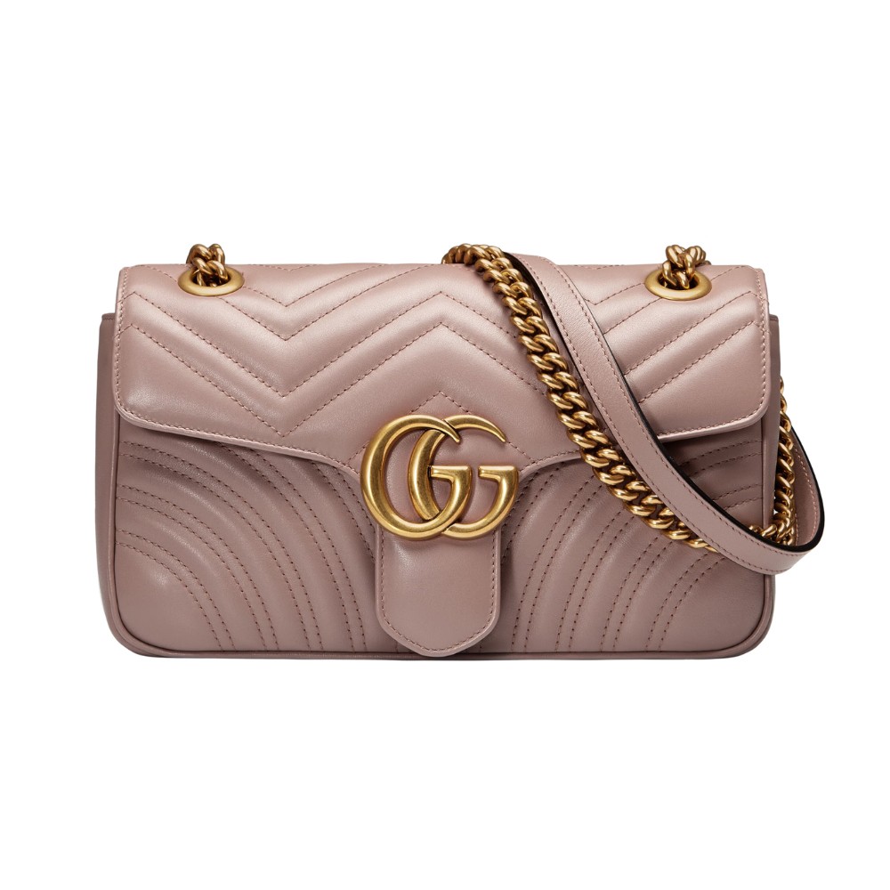 GUCCI Skórzana beżowa torebka Marmont