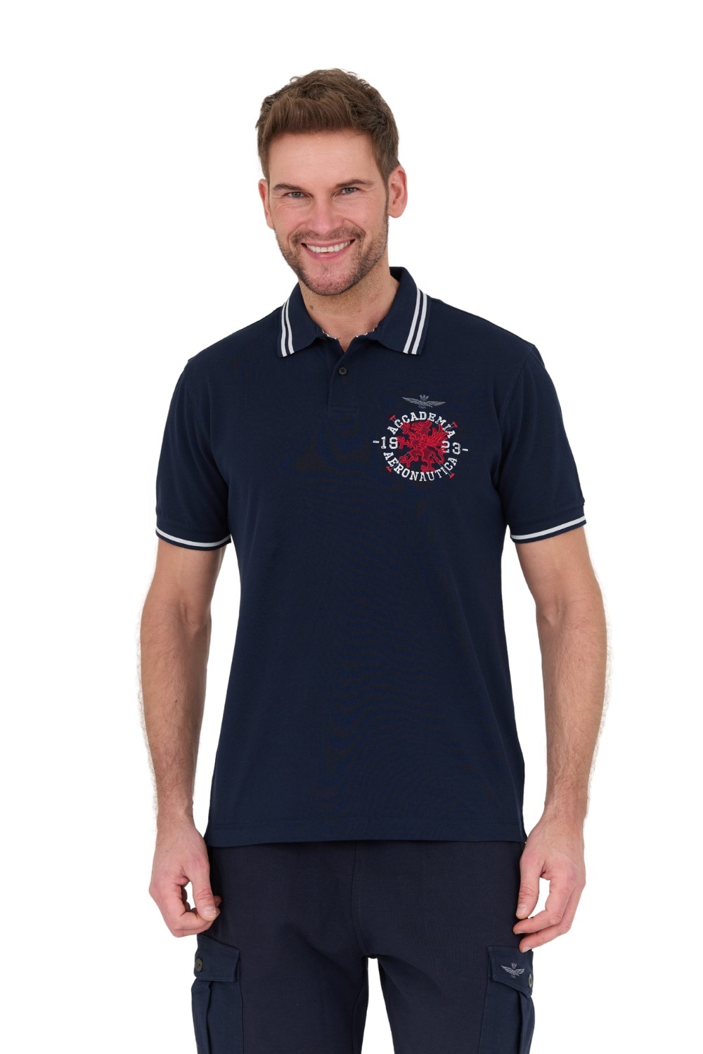 AERONAUTICA MILITARE Granatowa koszulka Polo M.C.