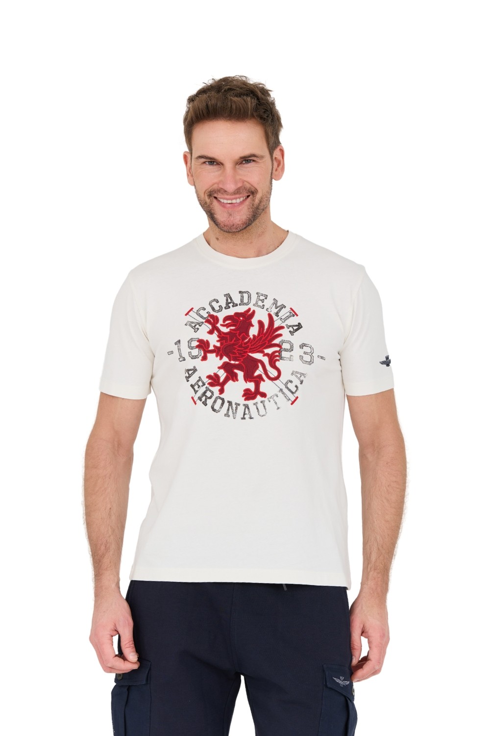 AERONAUTICA MILITARE Beige M.C. t-shirt.