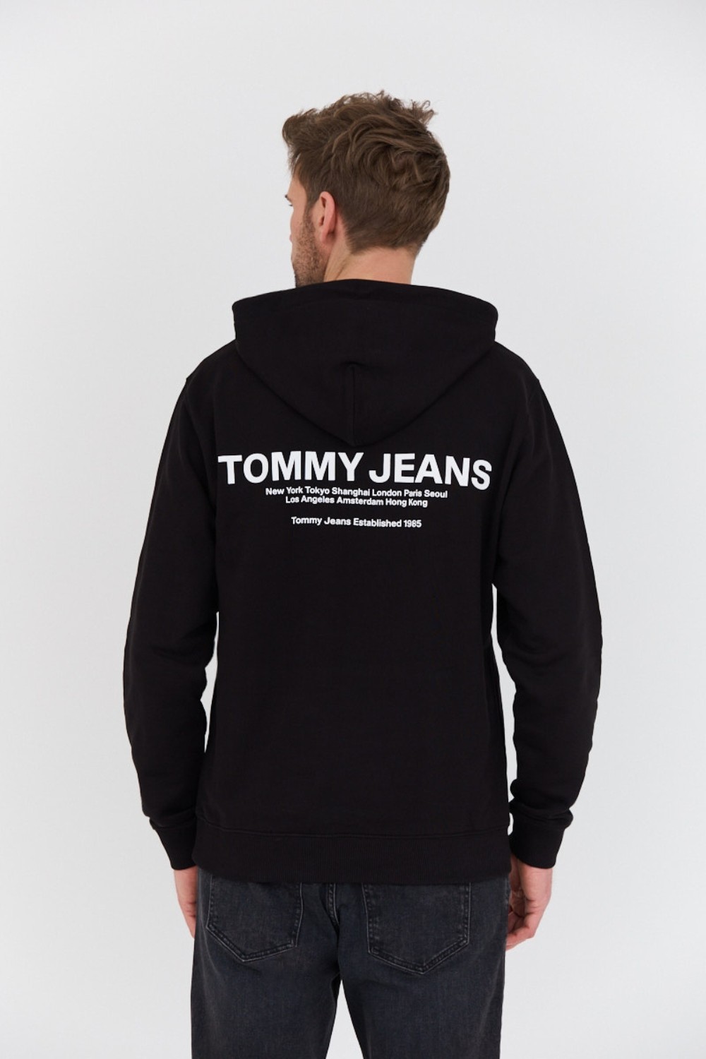 TOMMY JEANS Czarna bluza z kapturem