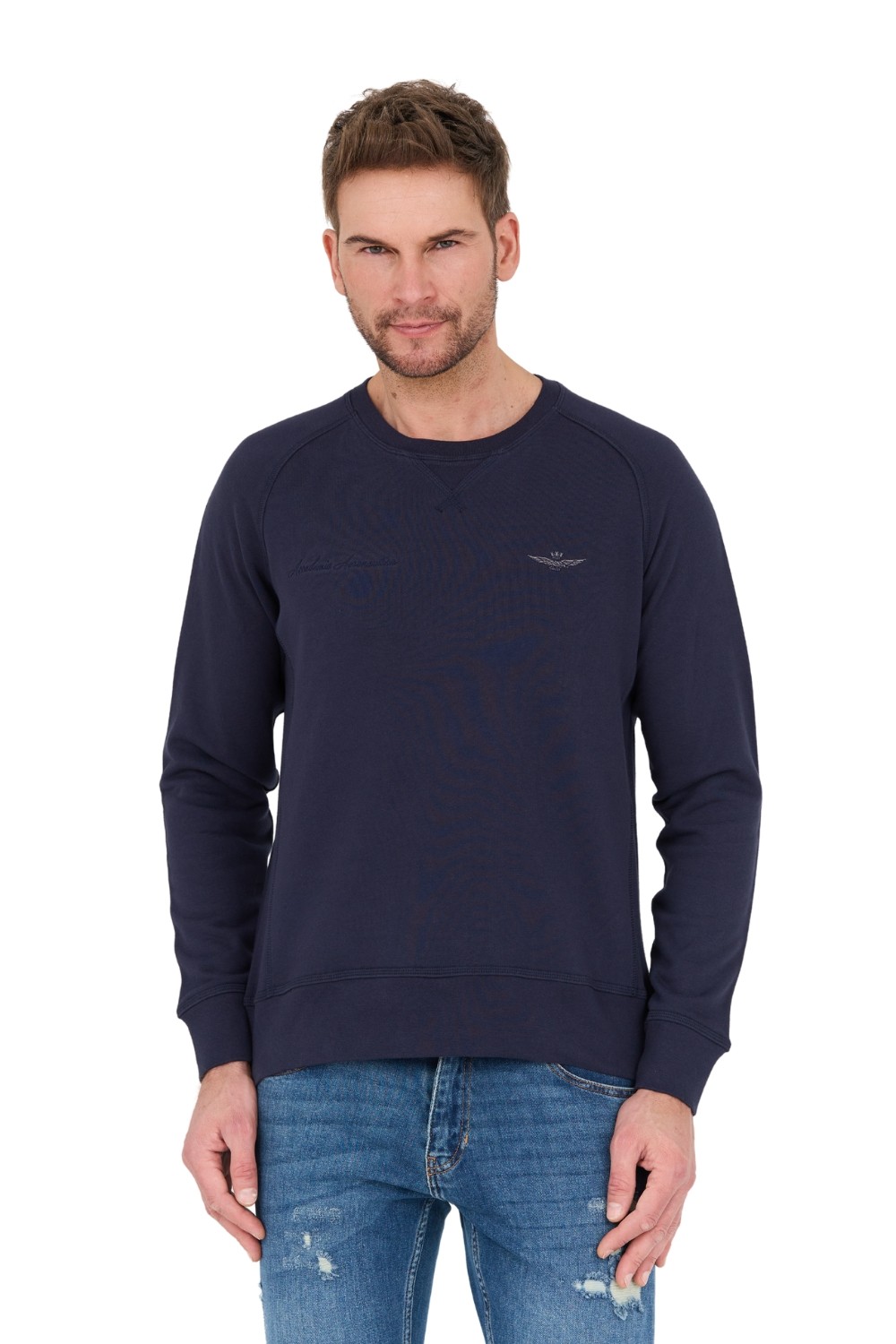 AERONAUTICA MILITARE Navy blue Felpa Girocollo sweatshirt