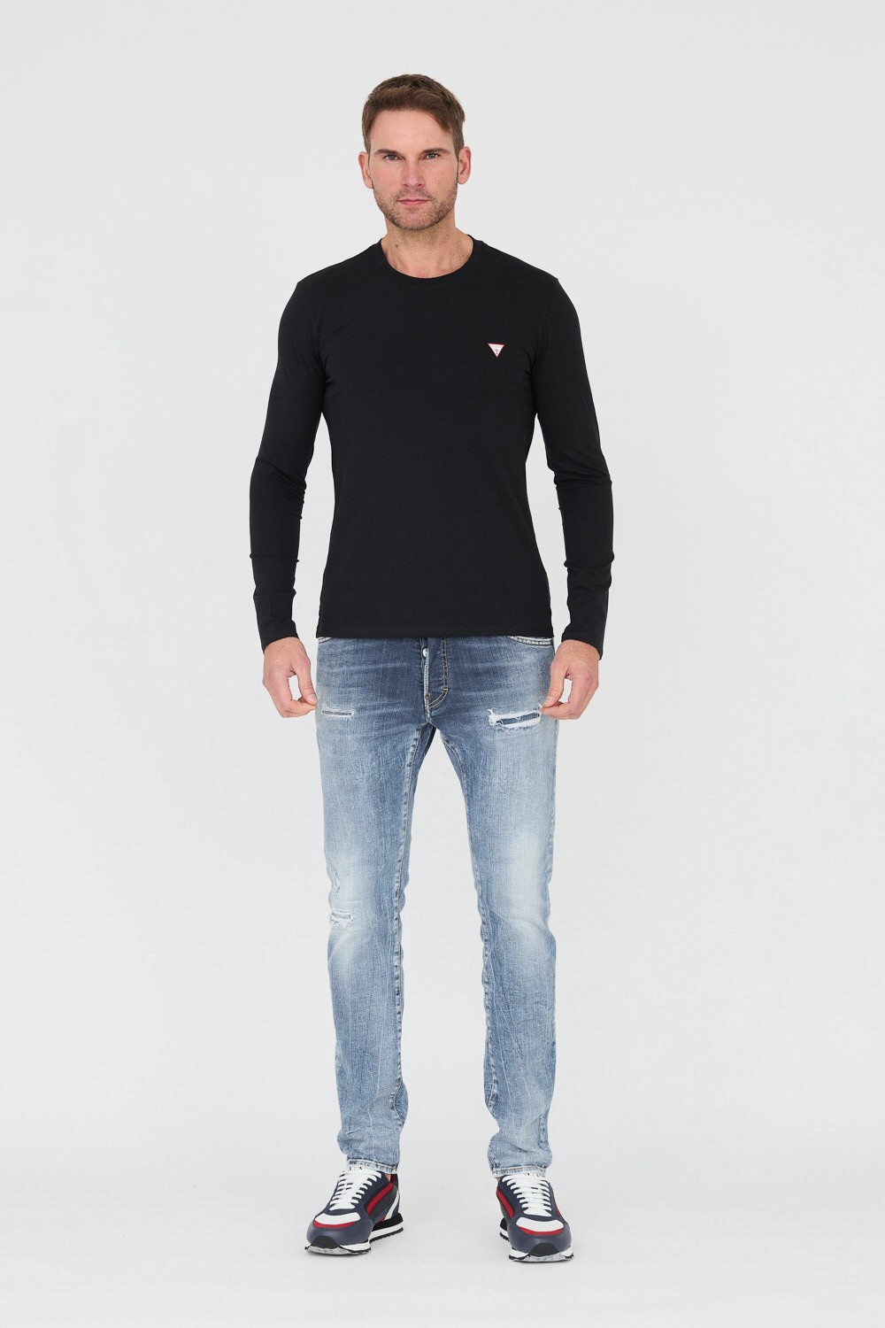 GUESS Czarny longslevee Core Tee