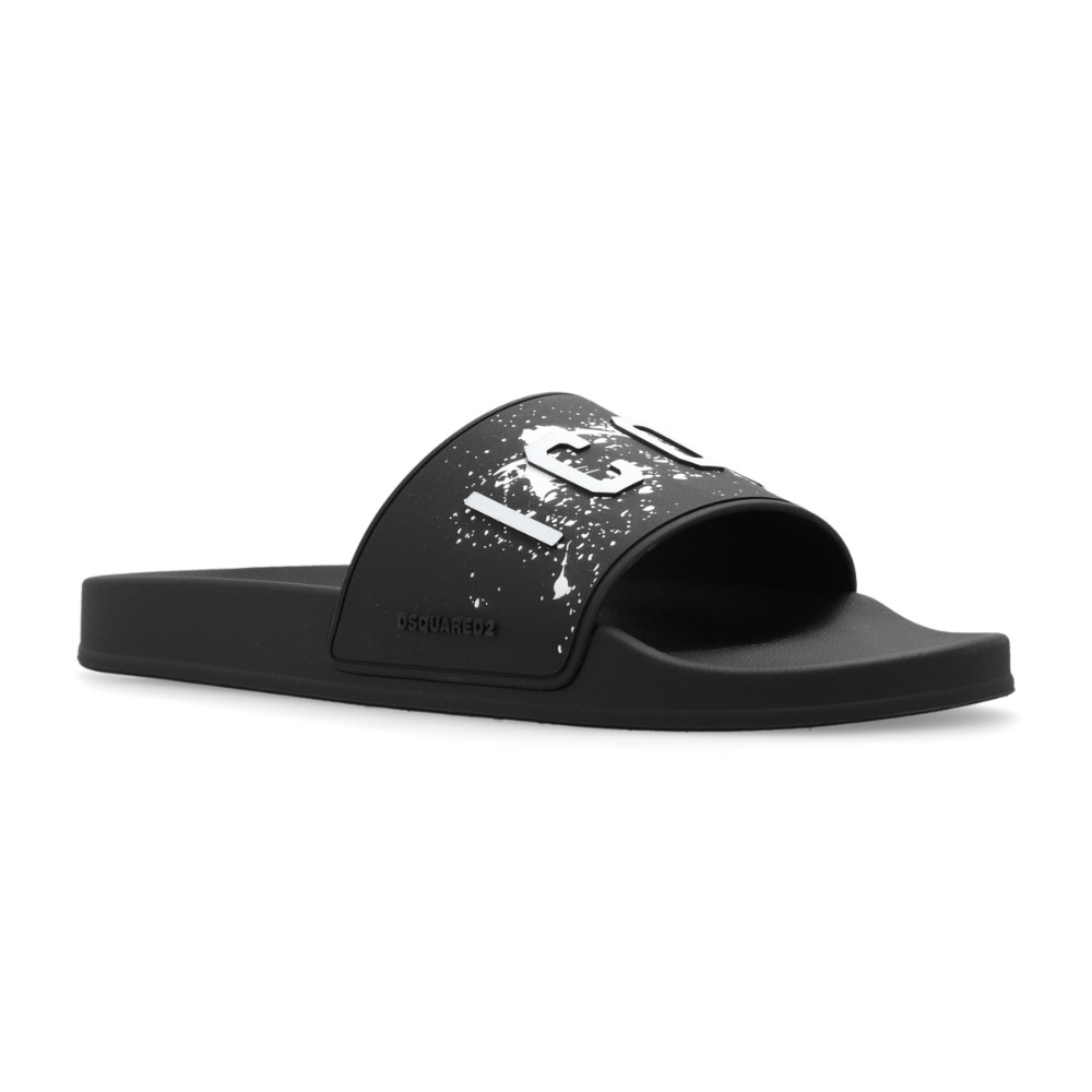 DSQUARED2 Czarne klapki Slide Sandals