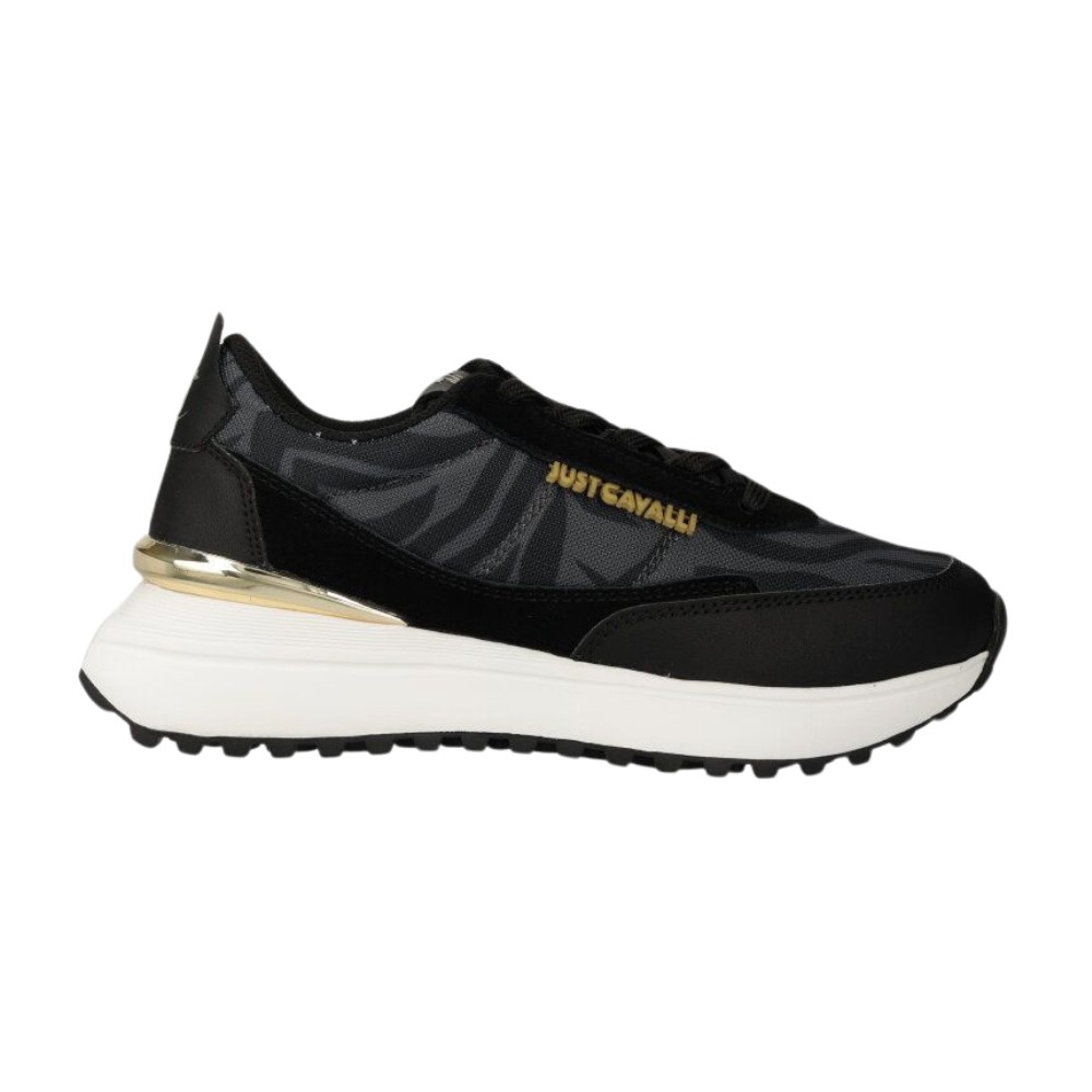 JUST CAVALLI Czarne damskie sneakersy Fondo Karina Dis