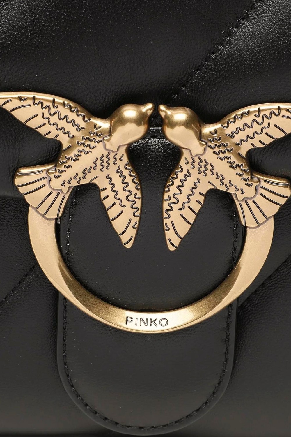PINKO Czarna pikowana torebka Love Puff Big