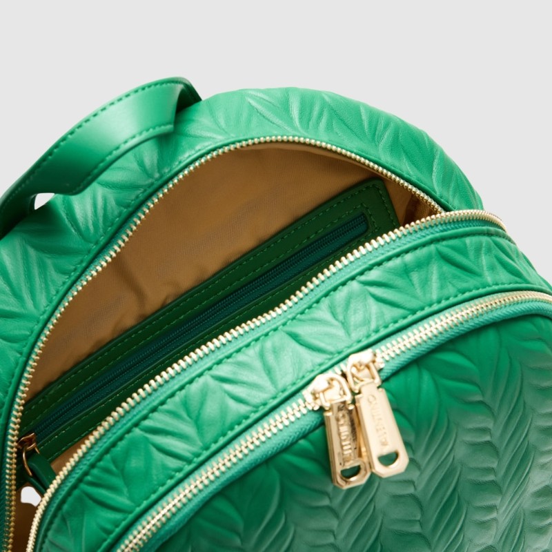 VALENTINO Tłoczony zielony plecak z logo sunny re backpack
