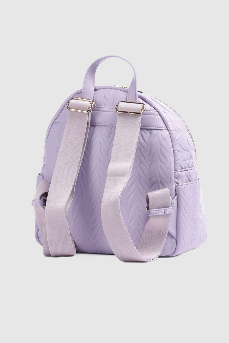 VALENTINO Tłoczony fioletowy plecak z logo sunny re backpack