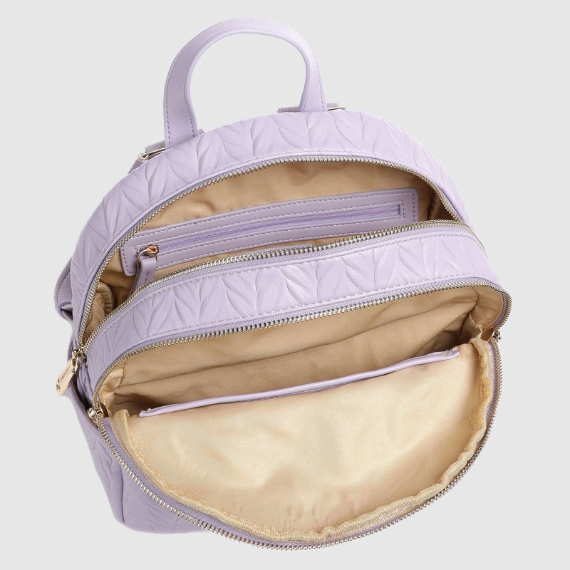 VALENTINO Tłoczony fioletowy plecak z logo sunny re backpack