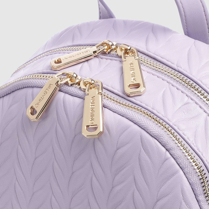 VALENTINO Tłoczony fioletowy plecak z logo sunny re backpack
