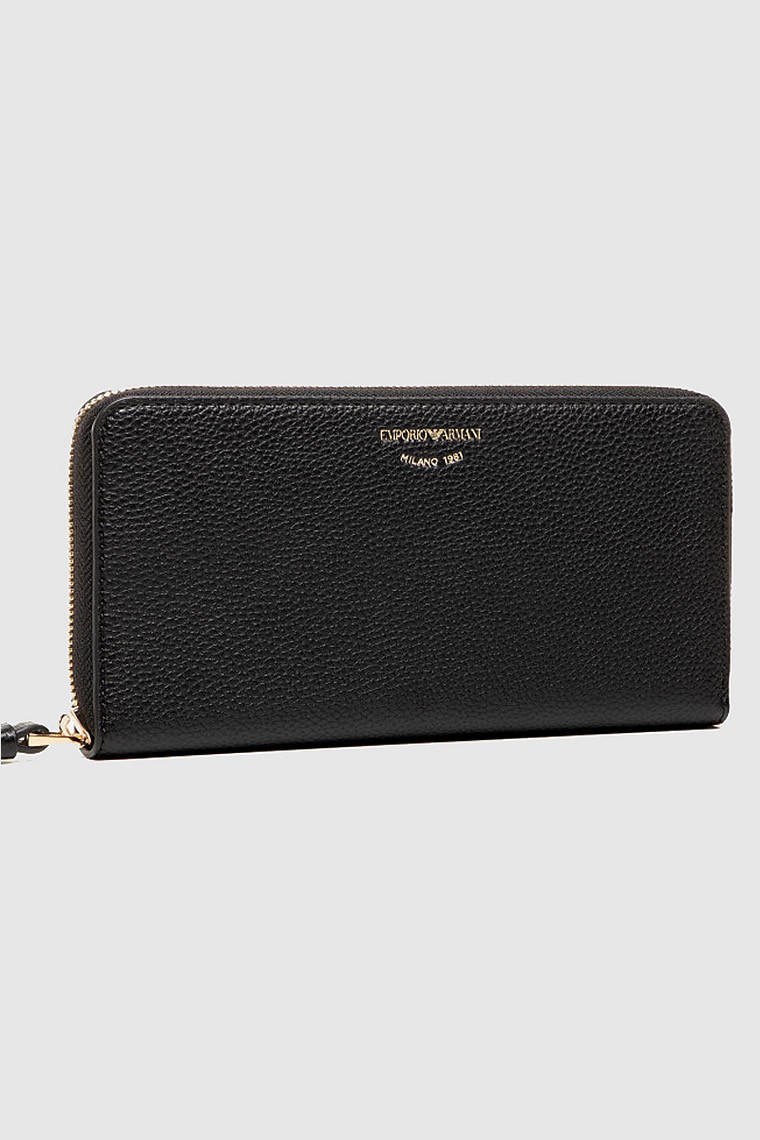 EMPORIO ARMANI Duży czarny portfel damski