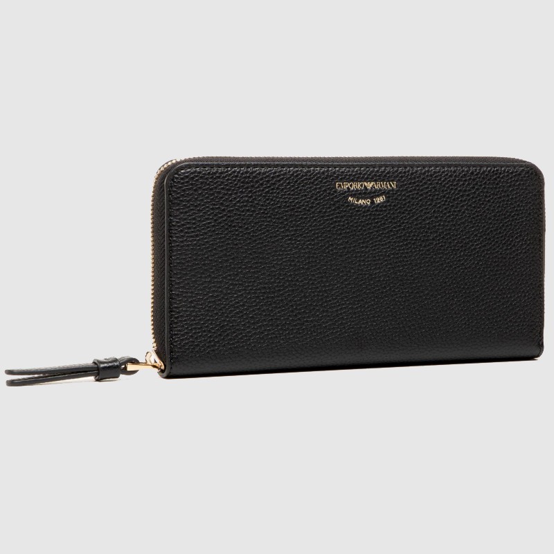EMPORIO ARMANI Duży czarny portfel damski