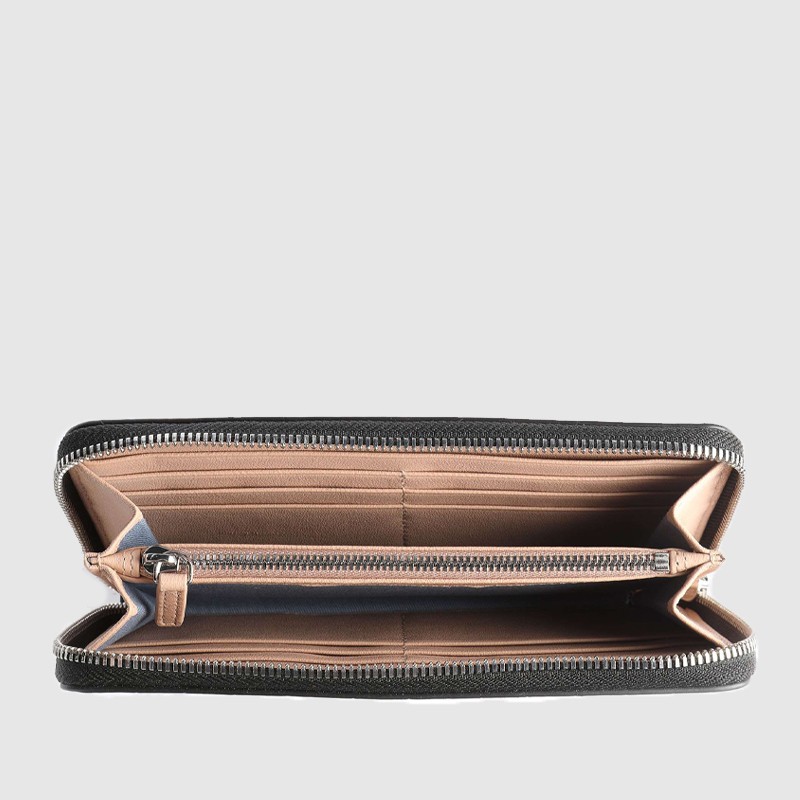 EMPORIO ARMANI Czarny portfel damski we wzór krokodyla