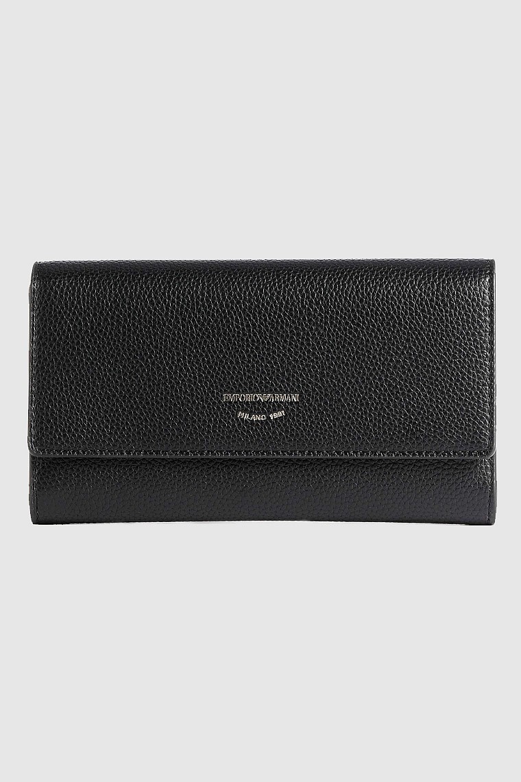 EMPORIO ARMANI Duży czarny portfel damski