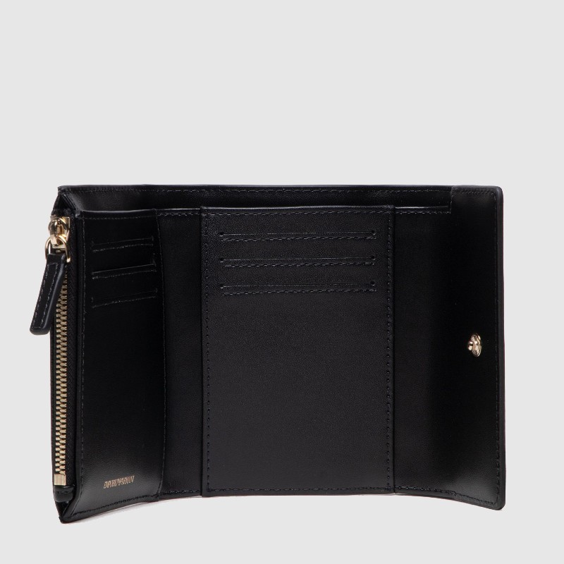 EMPORIO ARMANI Mały czarny portfel damski