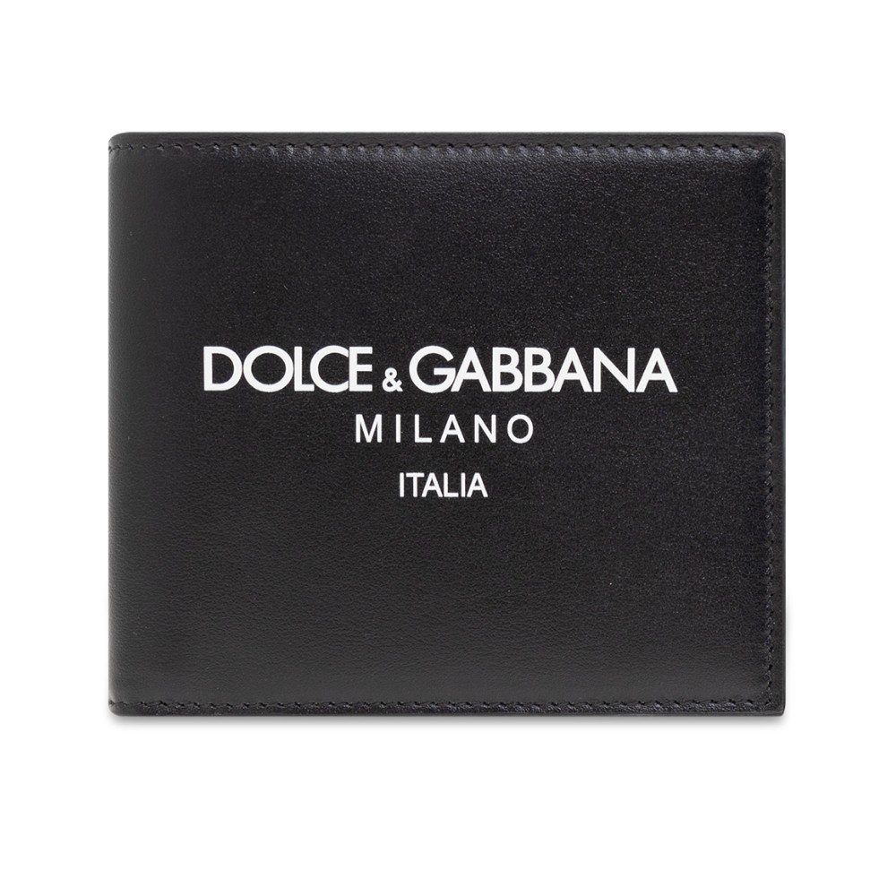 DOLCE & GABBANA Czarny męski portfel skórzany