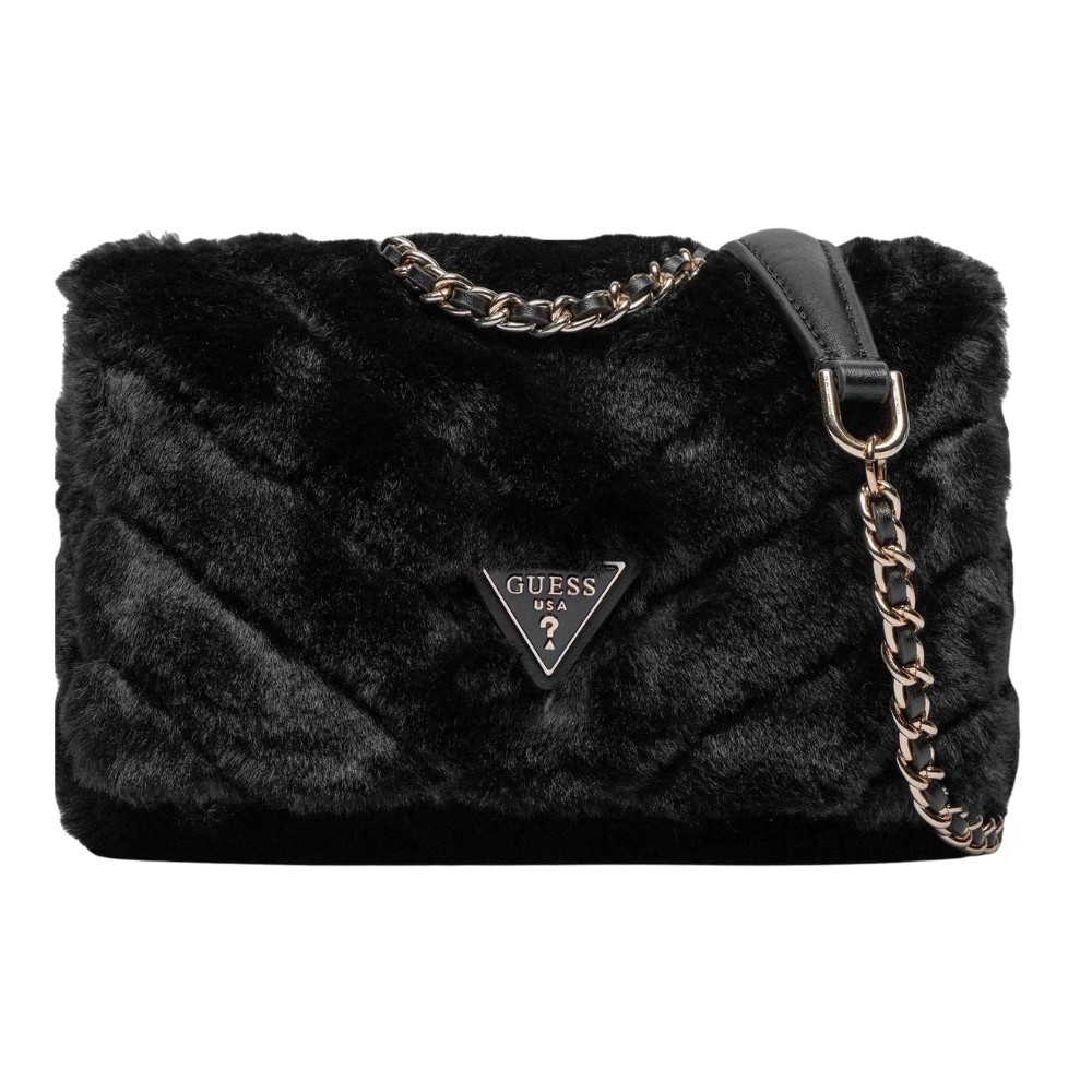 GUESS Black Katine Convertible Xbody Flap Handbag
