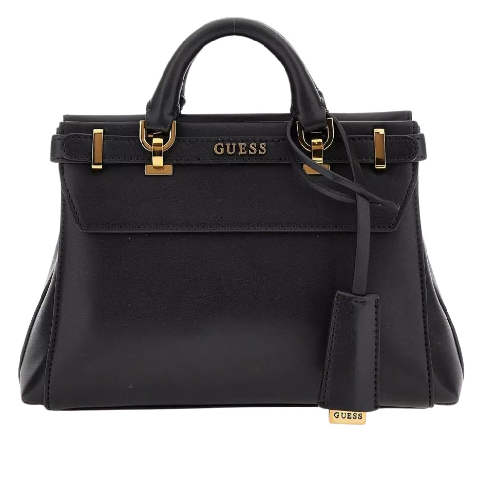 GUESS Czarna torebka Sestri Logo Mini Satchel
