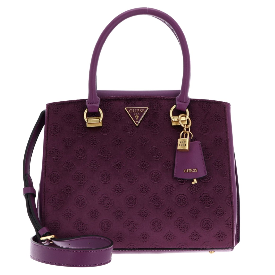 GUESS Fioletowa torebka Ales Girlfriend Satchel