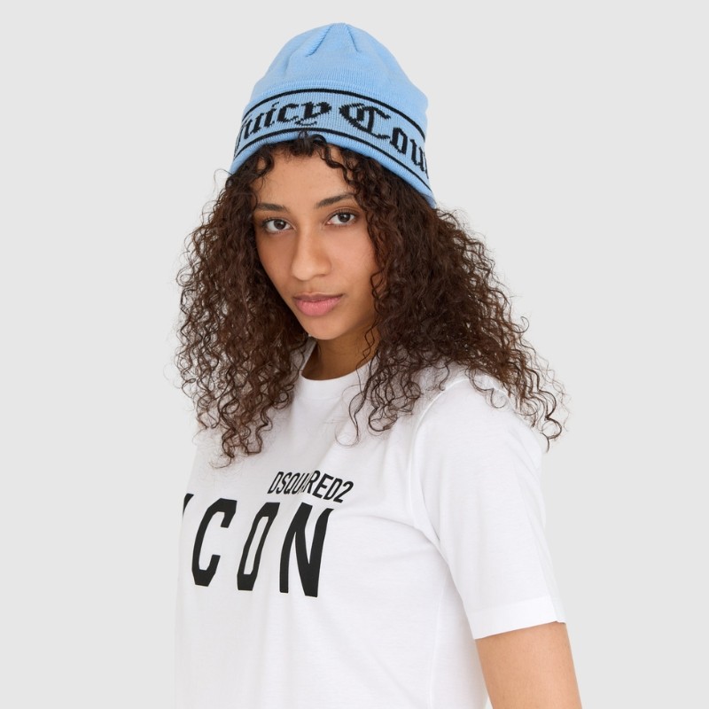 JUICY COUTURE Błękitna czapka z logo