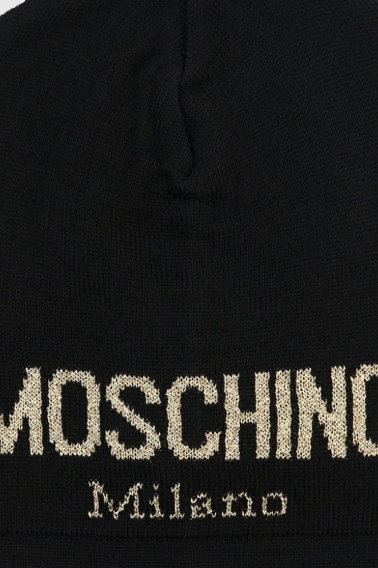 MOSCHINO Чорна жіноча кепка з золотим логотипом