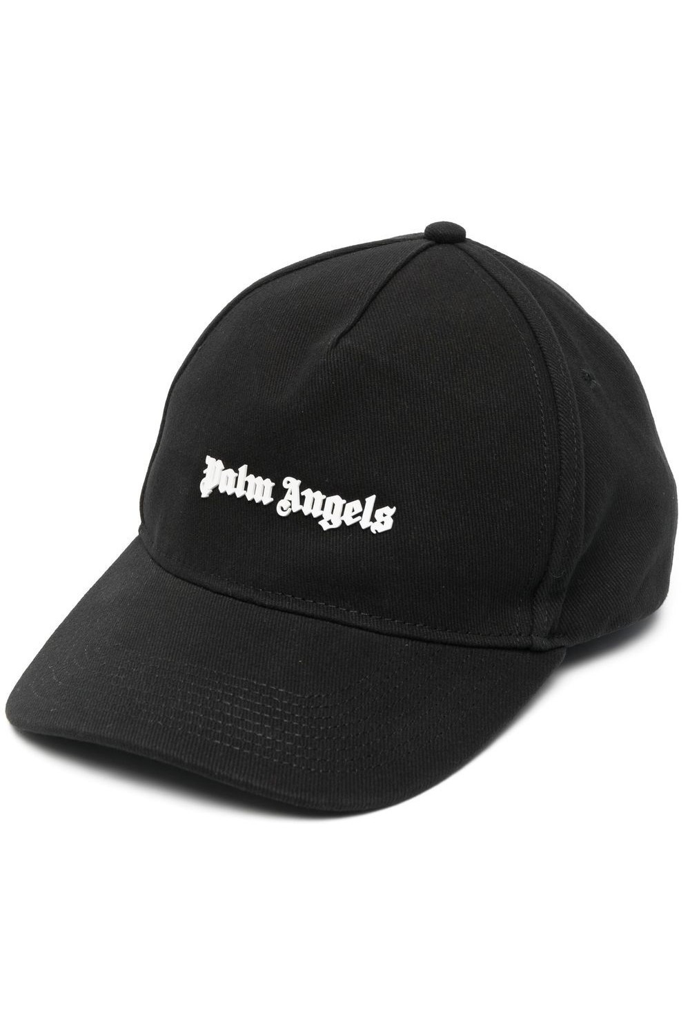 PALM ANGELS Czarna czapka z daszkiem i gumowym logo