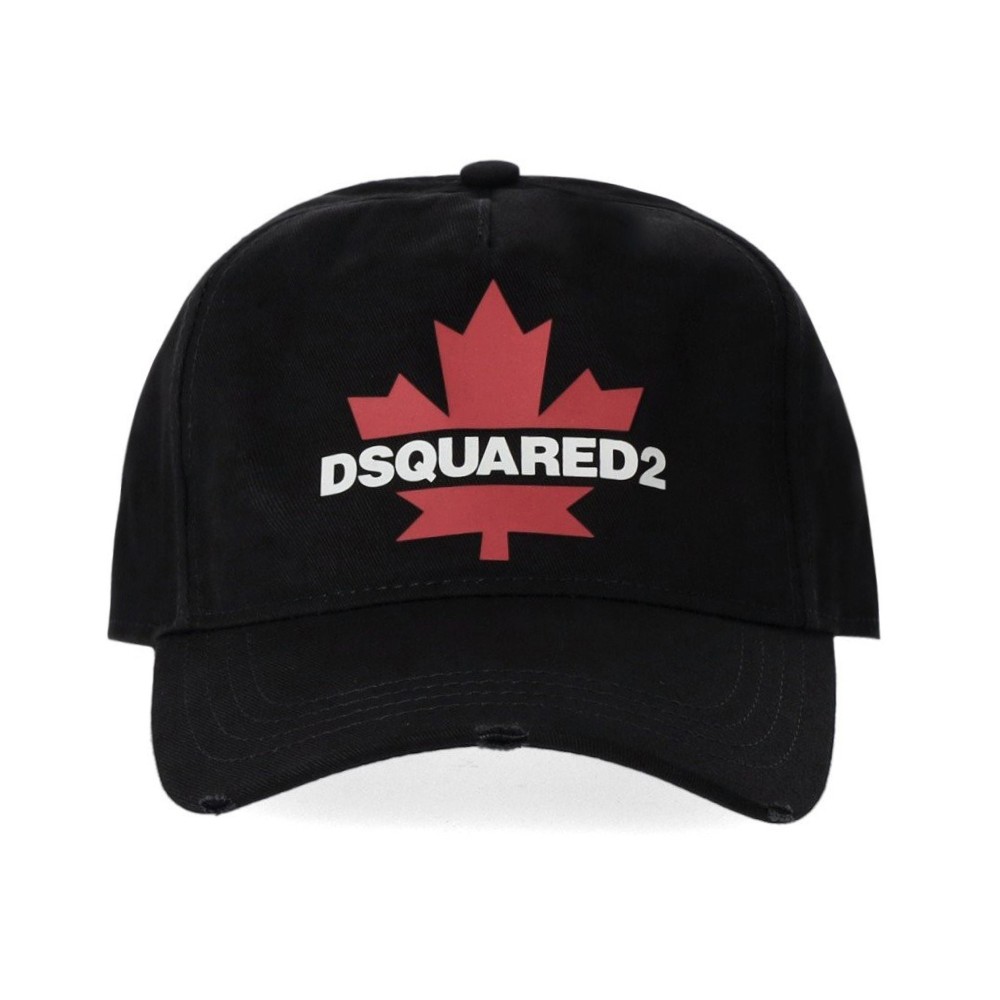 DSQUARED2 Czarna czapka z daszkiem